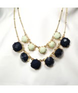 Lauren Conrad Dual-Strand Light Mint and Blue Beaded Cluster Statement N... - $203.07 MXN