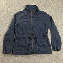 Old Navy Jacket Womens Medium Blue Military Full Zip Pockets Cotton Adults - $455.85 MXN