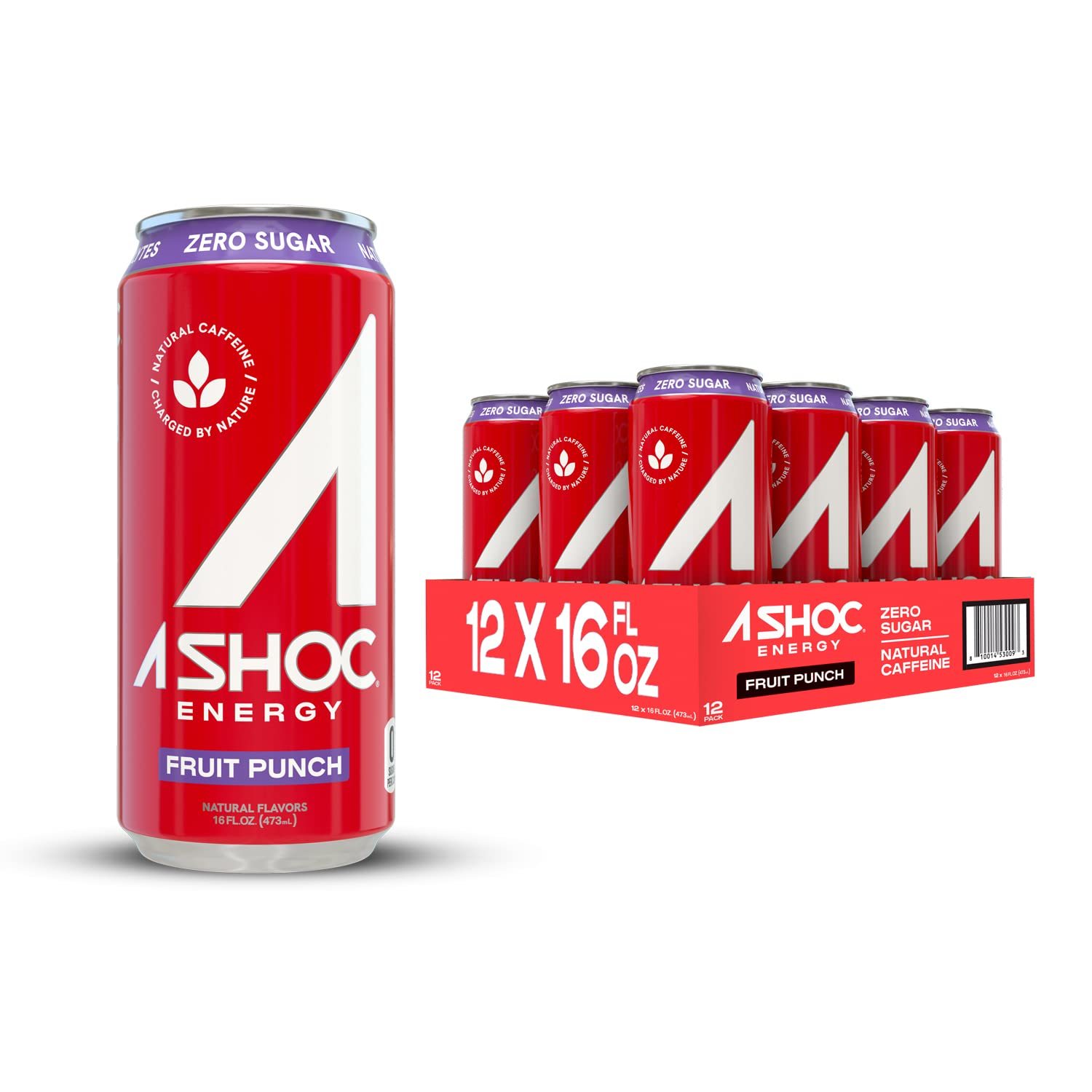 Primary image for A Shoc Performance Energy Fruit Punch 12 Pack 16 Fl Oz Cans