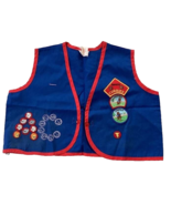 Awana Cubbies Vest XL Badges Hopper Jump Blue Red Uniform Awards Childre... - $13.35 CAD