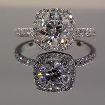 14K White Gold Finish 2.20 CT Round Cut Diamond Engagement Wedding Ring - £82.88 GBP