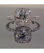 14K White Gold Finish 2.20 CT Round Cut Diamond Engagement Wedding Ring - $1,938.75 MXN