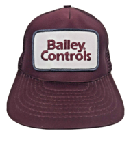 Vintage Bailey Controls Hat Trucker Mesh Snapback Embroidered Patch RARE - £29.11 GBP
