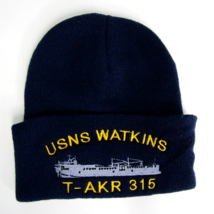 USNS Watkins (T-AKR-315) Stocking Knit Cap Blue Beanie - £16.06 GBP