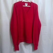 IZOD Lacoste Orlon Acrylic V-Neck Sweater Men&#39;s XXL 2XL Red - $19.79