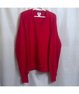 IZOD Lacoste Orlon Acrylic V-Neck Sweater Men&#39;s XXL 2XL Red - £15.63 GBP