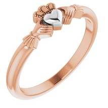 Authenticity Guarantee 
14K Rose and White Gold Claddagh Ring - £469.43 GBP+