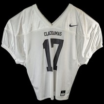 Clackamas Football Jersey Mens Large Nike White 17 - $24.04