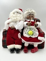 VTG HolidayTime Motionettes Christmas Santa And Mrs  Clause African American - £159.83 GBP