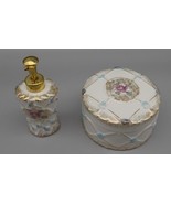 Vintage Irice W. I. Rice Vanity Set Perfume Atomizer &amp; Powder Jar Trinke... - £16.39 GBP