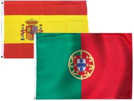 3x5 3&#39;x5&#39; Wholesale Combo Set Spain Spanish &amp; Portugal Portuguese 2 Flags Flag V - £7.77 GBP