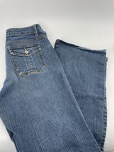 Spiegel Women&#39;s Jeans Bling Size 6 Blue Boot Cut Decorative Waist Stretch EUC  - £20.32 GBP