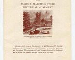 Gold Discovery Site State Park &amp; James W Marshall Historical Monument Bo... - $18.81