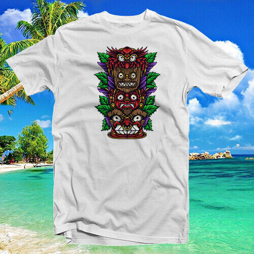 Tiki #11 COTTON T-SHIRT Polynesian Melanesian Micronesian kiʻi Hawaii kitsch