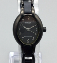 Timex Essentials Watch Women 20mm Black Oval Dial New Battery 7&quot; - £19.56 GBP