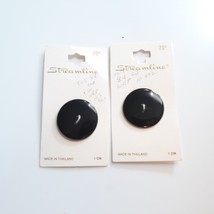 Vintage Black 2 Buttons Streamline 1 inch - £9.37 GBP