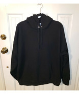 Vintage Hanes Blank Black Hooded Pullover Sweatshirt 90s NWOT - £50.60 GBP