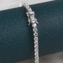 S925 Sterling Silver Tennis Bracelet  2mm/3mm/4mm/5mm Diamonds Bracelet Ladies C - £86.06 GBP