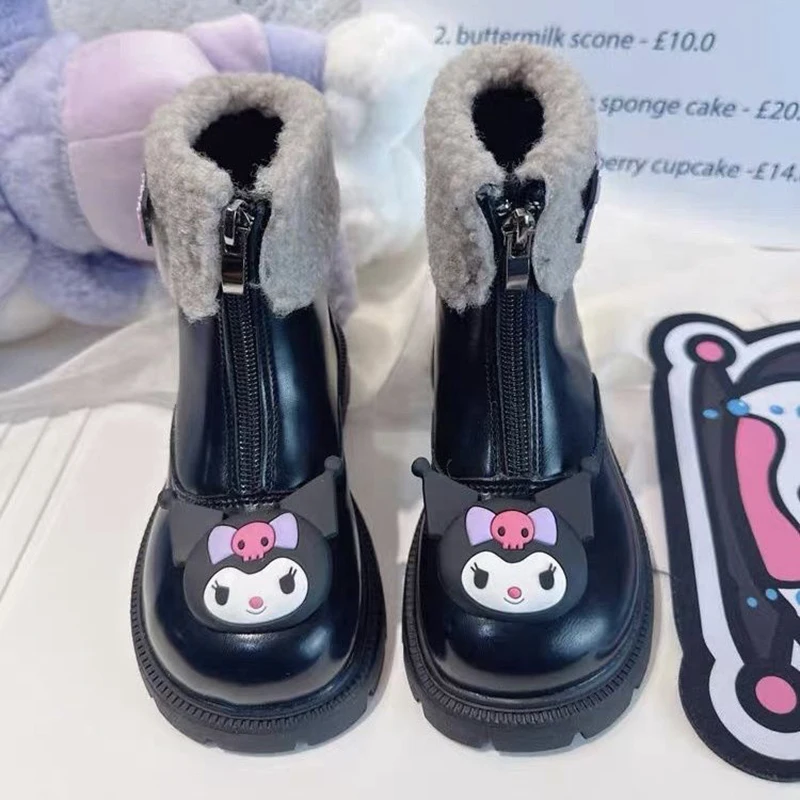 2023 Sanrio Kuromi Girly Heart Kawaii Anime Winter Warm Plush Boot Cute Cartoon - £27.89 GBP