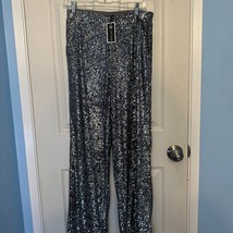 Cable &amp; Gauge Silver Sequin Pants Black Lining Size S NWT - $710.88 MXN