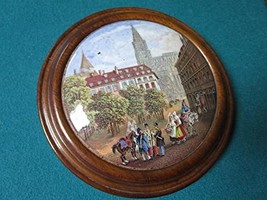 Compatible with Antique transfer wall plaque Spanish/French town, 6&quot; dia... - $1,155.65 MXN