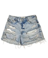 We The Free Shorts Womens 27 Free People Distressed Button Fly Blue Deni... - $32.75 CAD