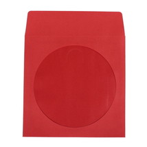 1000 Count Red Cd Dvd R Paper Sleeves 100G With Clear Window And Flap - £70.78 GBP