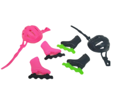 VINTAGE MATTEL BARBIE KEN PLASTIC ROLLERBLADING INLINE SKATING SKATES &amp; ... - $13.30