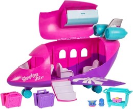 New Shopkins Shoppies World Vacation Jet 3 Exclusive Figures Pink Airplane 2016  - £44.21 GBP