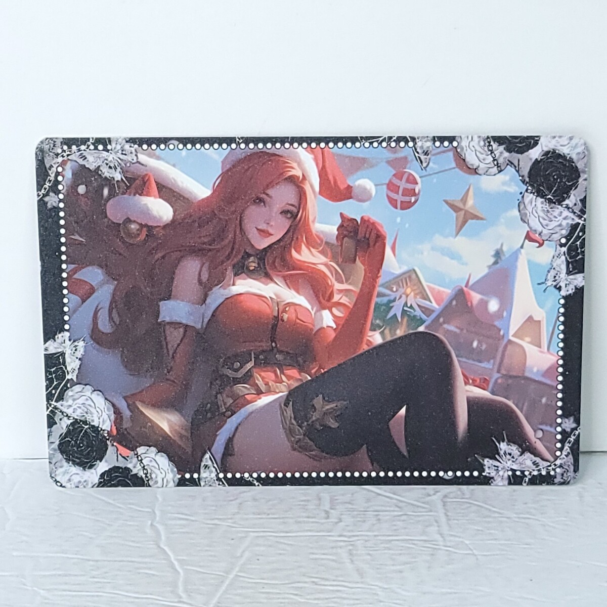 Miss fortune League Xmas Santa Waifu Card Anime Girl Wall Art Oversized ... - $22.76