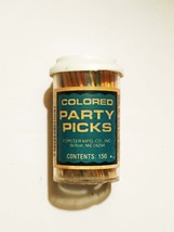 Vintage 50s Forster Colored Party Toothpicks in Original cylinder with cover