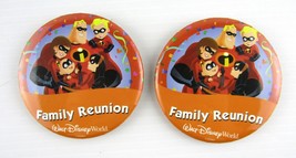 Set of 2 Disney World Button WDW The Incredibles Family Reunion Button 3 In - £7.77 GBP