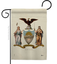 Coat Of Arms New York Garden Flag States 13 X18.5 Double-Sided House Banner - £15.66 GBP