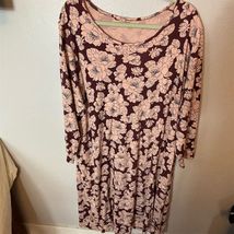 Lands' End Women's Plus 2X Floral Long Sleeve Dress Multicolor Casual - $22.18