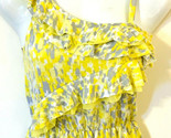 Epic Threds Girls Asymmetrical Ruffle Sleevess Summer Top  Yellow Gray L - $6.24