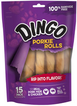 Dingo Porkie Rolls with Real Chicken 45 count (3 x 15 ct) Dingo Porkie Rolls wit - £63.41 GBP