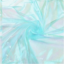 Shimmering Cyan Iridescent Organza: 4.3 Yards of Vibrant Fa - $50.48