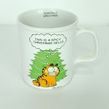 Enesco Garfield Coffee Mug Cup Spicy Xmas Seasoned Greetings Skis 1978 J... - £18.17 GBP