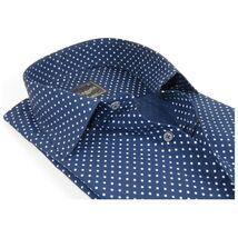Men's Shirt Hankie CASILA Turkey Cotton Blend 501920-04 Navy Polka Dots image 2