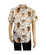 Men's Sports Shirt by MIZUMI Medallion Floral Printed Short Sleeves M648... - $45.00