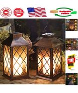 Antique Copper Outdoor Lanterns - 2-Pack Solar-Powered 14-Inch Flickerin... - $1,476.87 MXN