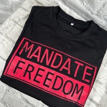 Mandate Libertà Grafico Uomo Grande T-Shirt Cotone Nero - $15.57