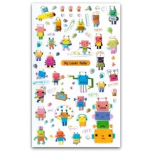 CUTE ROBOT STICKERS Sheet Craft Kids Craft Scrapbook Raised Sticker Spac... - $2.49