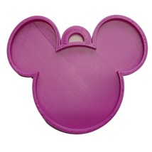 Mickey Mouse Themed Face Ears Shape Purple Christmas Ornament Made In USA PR4870 - $4.99