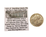 Very Rare 1931 s Silver Standing Liberty Quarter Fantasy Overstrike Dani... - £775.80 GBP