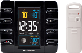 Alarm Clock With Temperature And USB Charging Rectangular Plastic Black NEW - $76.01
