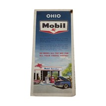 Vintage Mobil Gas OHIO Folded Paper Map Oil Company Ephemera Collectible Street - £4.96 GBP