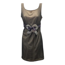 Corey Lynn Calter Women A Line Dress Black Lace Purple Velvet Belt Rhinestone 6 - £18.87 GBP
