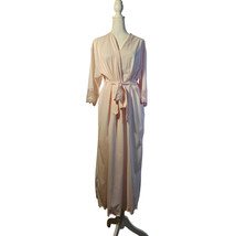Shadowline Vintage Women&#39;s Robe Lace Scalloped Hem Pink Small - $34.99