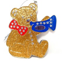 Teddy Bear Danbury Mint Christmas Ornament 30 Swarovski Dazzling Crystal - £26.82 GBP